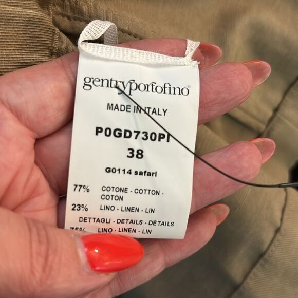 Gentry Portofino cotton/linen blend jacket with knit details, M - Picture 10 of 10